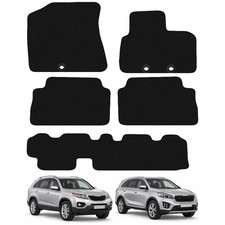 For Kia Sorento 2012 to 2015 Tailored Black Car Mats Carpets 5pc Set 7 seater