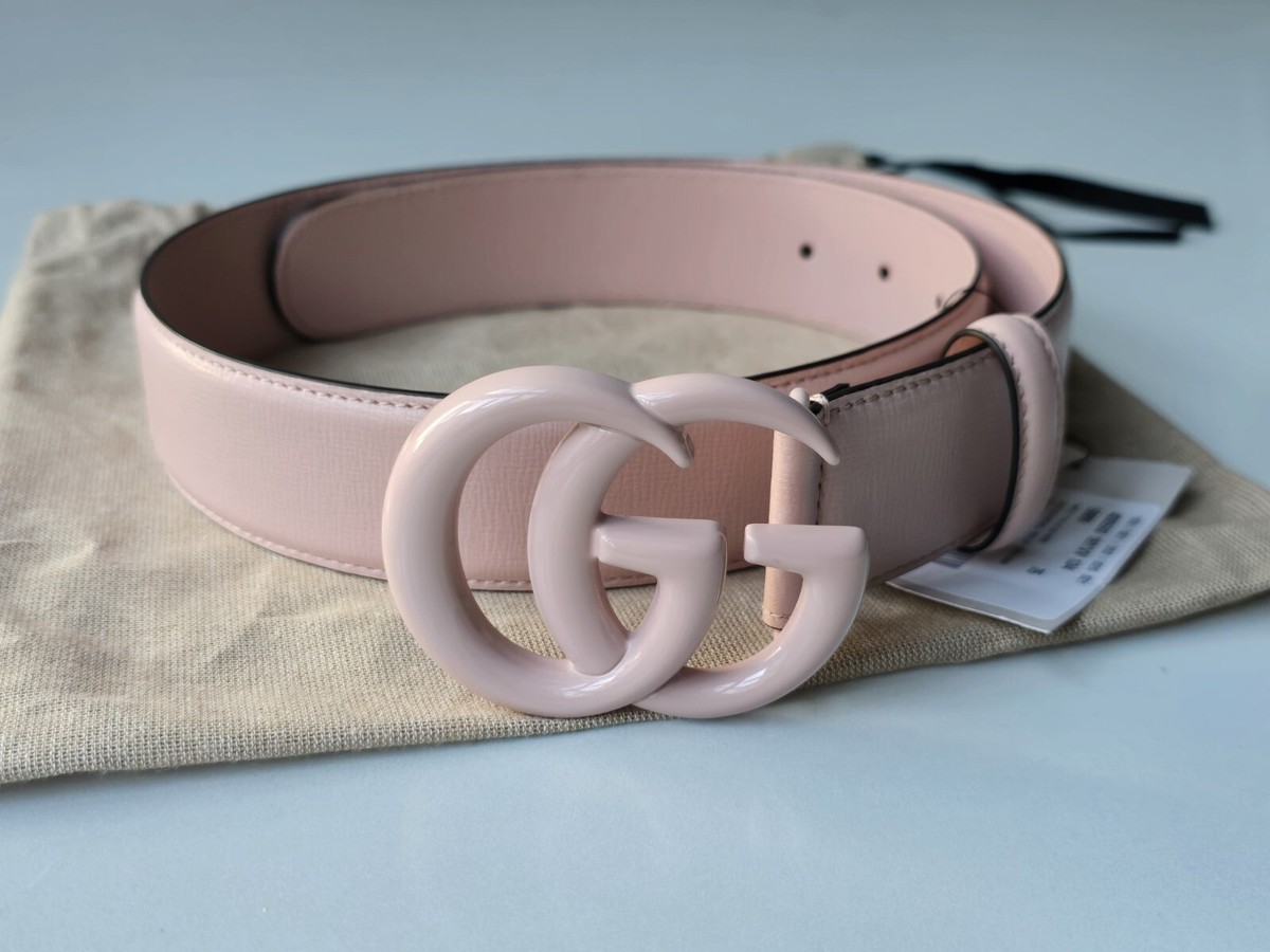 Gucci Belt 75 30 GG Marmont Buckle Perfect Pale Pink Leather Sold