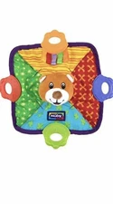 NWT Bear Nuby Comfort Teether Teething blanket Blankie 0M+ Squeaks , BPA FREE!
