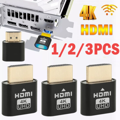4K HDMI Dummy Plug Virtual Monitor Display Emulator Headless Display Adapter