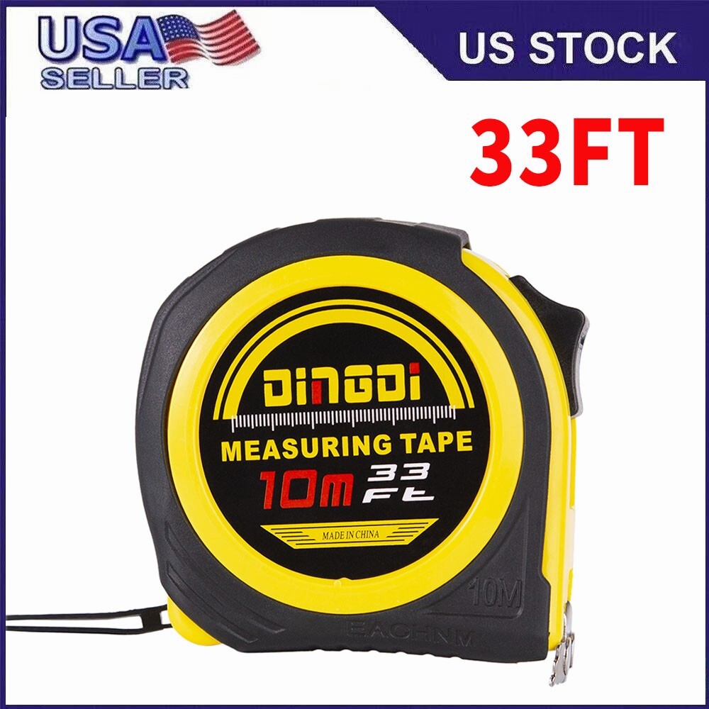 33 Feet Easy Read Tape Measure with Overmold and Wireform Belt Clip