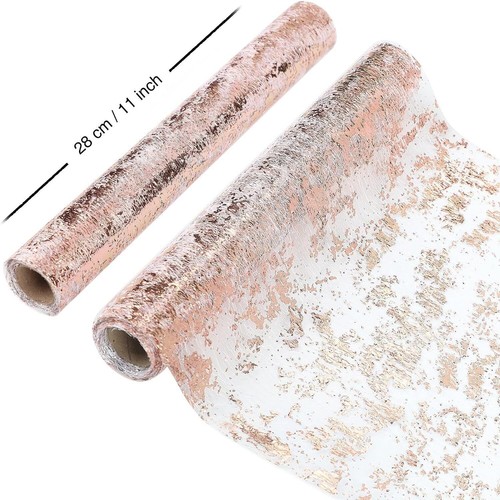 Glitter Foil Metallic Thin Mesh Table Runner Roll Wedding Banquet Party Decor - Picture 48 of 54