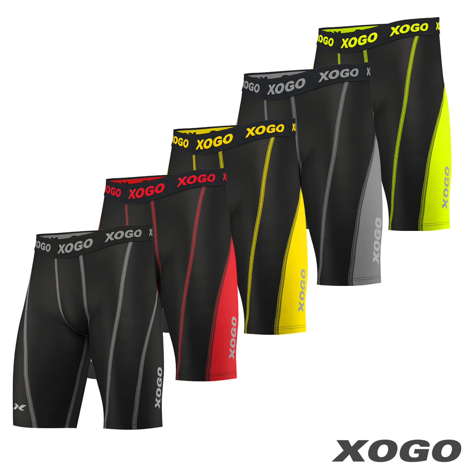 XOGO Mens Compression Boxer Shorts Base layers Sports Briefs skin fit gym pants