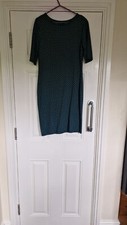 Green and black geometric pattern bodycon dress, size 10