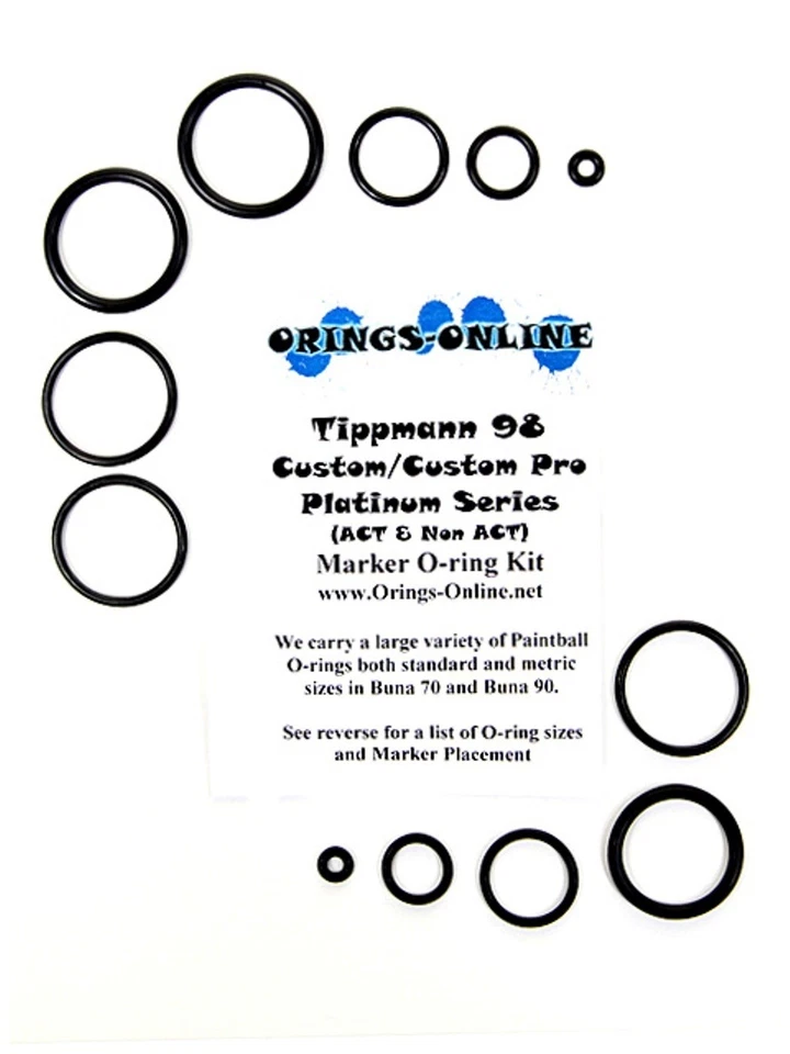 ORINGS-ONLINE Tippmann 98 Platinum Custom / Custom Pro Paintball Marker O-ring Kit x2 rebuilds