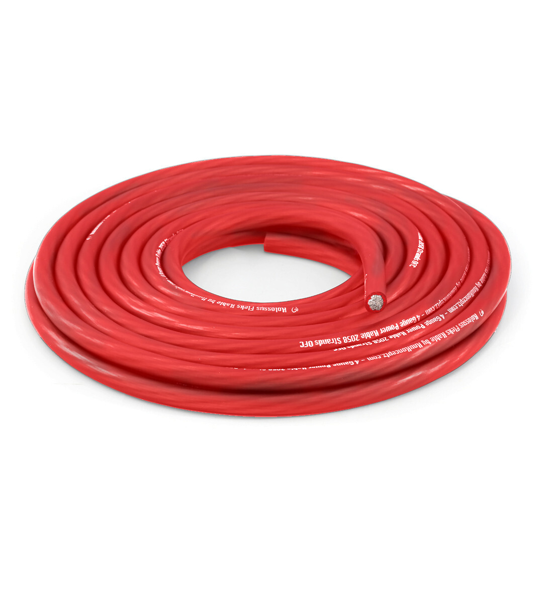 KnuKonceptz Kolossus Flex 4 Gauge Red OFC Power Ground Battery Wire Copper 5M