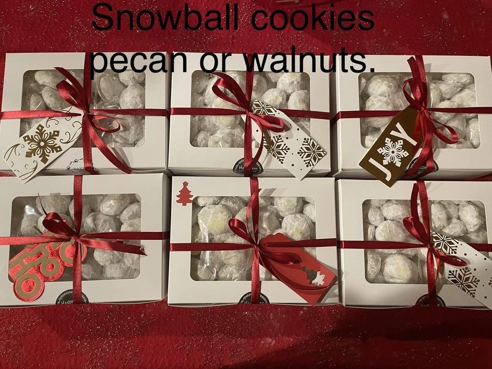 Galletas caseras 50 nueces bola de nieve o nogal, celda de bolsa, caja🎁 Foto 3 de 4