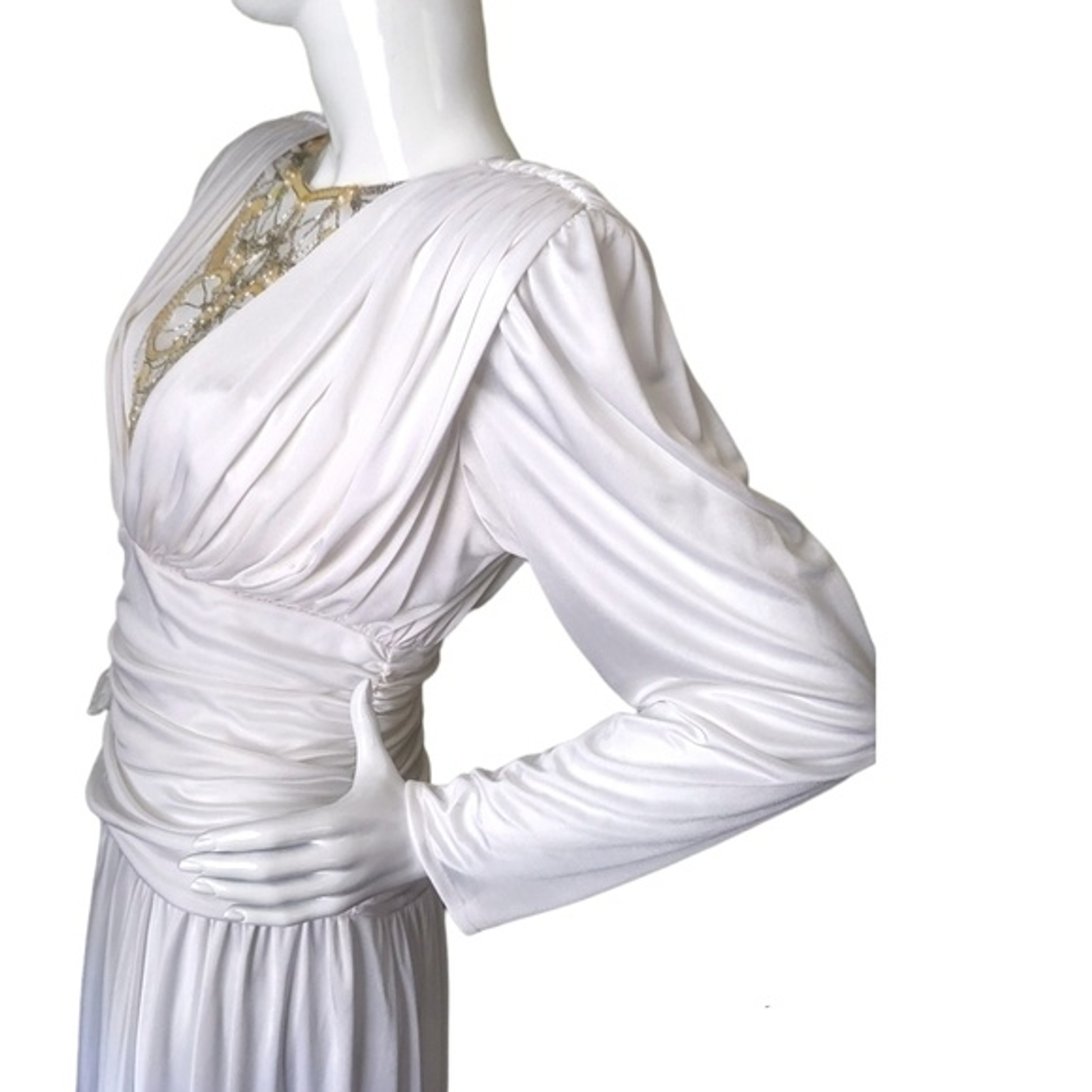 Vintage Abby Kent 1980s does 1940s White Embellished … Gem