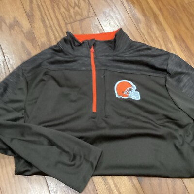 Clevland Browns NFL Apparel 1/4 Zip Men's XL  Pullover W/phone  Pouch NWT CC261