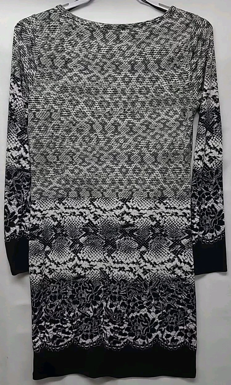 Abito Michael Kors tunica stampa serpente tubino elasticizzato piccolo manica lunga