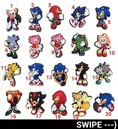 SONIC HEDGEHOG Croc Charms MIX MATCH DISCOUNT ALL OUR SHOP 10000+CHARMS+FREE P&P - Picture 2 of 4