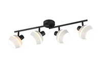 Reality Leuchten Isla Strahler Deckenlampe 4-Flammig Grau Schwarz Glas Metall