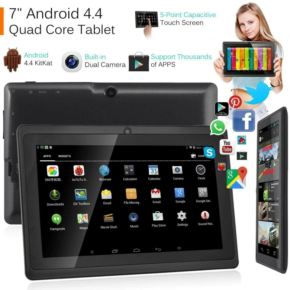 Easy Use 7" Android Tablet Dual Camera WIFI Touchscreen Games 8GB Quad Core UK - Image 2 of 4