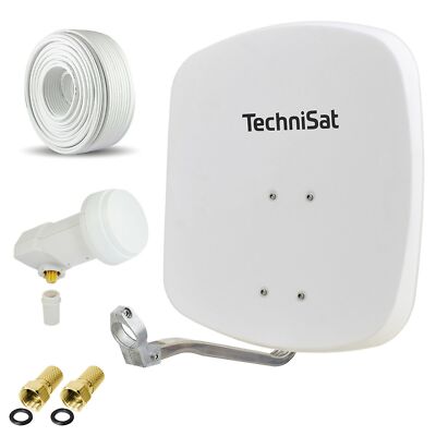 TechniSat 45 Digidish ALU Aluminium SAT Spiegel Schüssel weiß OPTICUM Single LNB