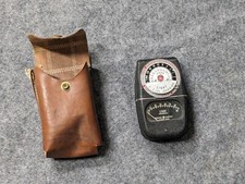 GE Meter Light Exposure Type DW-68 W  Leather Case Tested USA General Electric