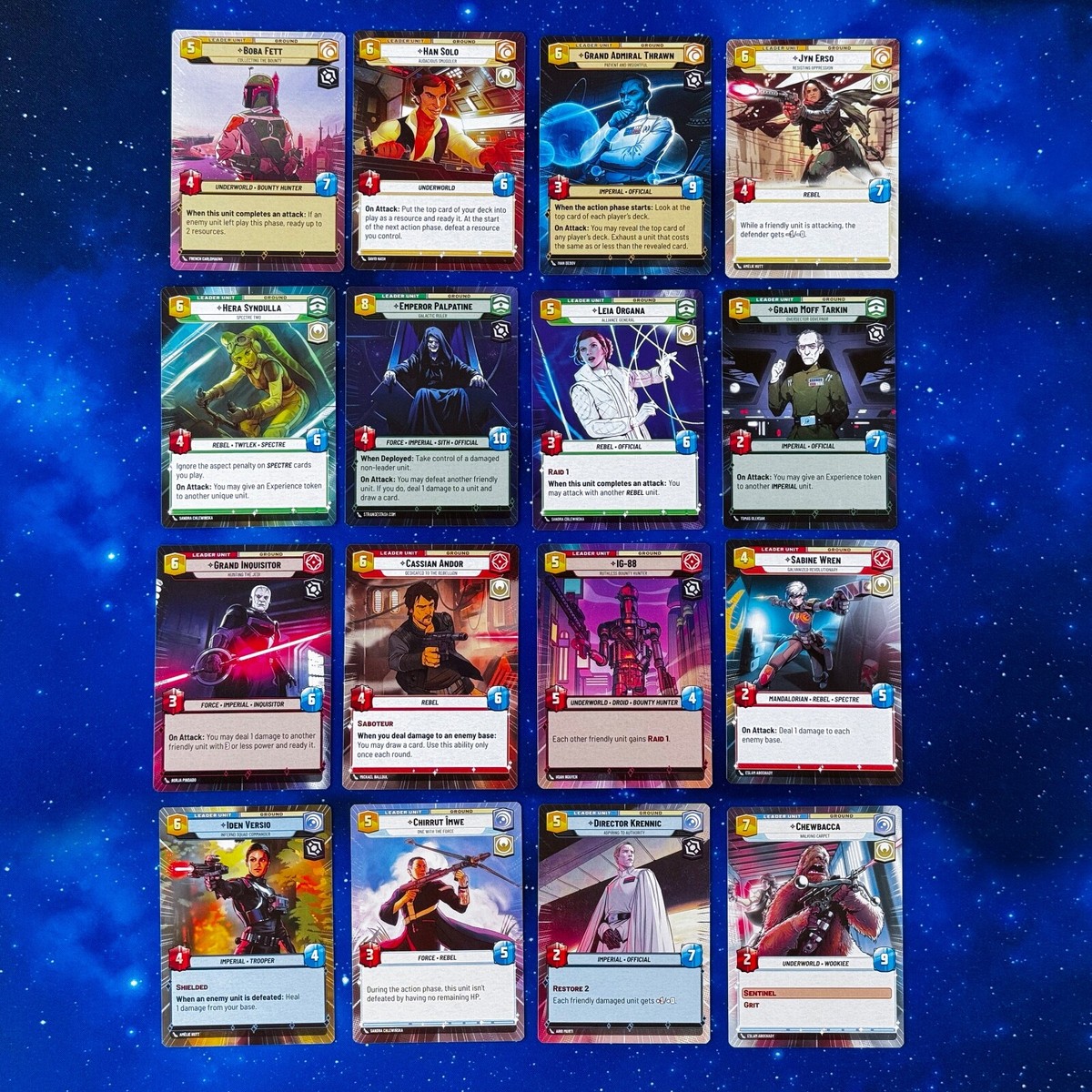 SOR HYPERSPACE Leaders FULL SET Star Wars Unlimited Leader 16x