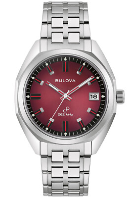 BULOVA Herrenuhr Jet Star Stahl/Weinrot 96B401