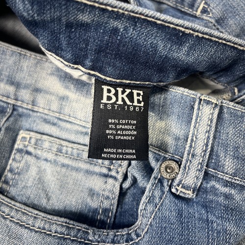 BKE Jeans Men's 32 X 30 Blue Denim Alec Skinny Low Rise Distressed Stretch - Picture 6 of 16