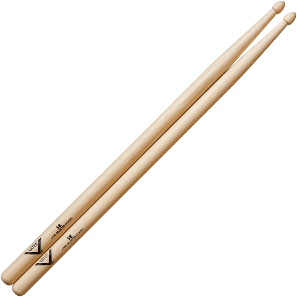 Vater 5B Hickory Wood Tip Drum Sticks VH5BW