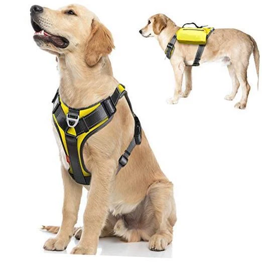 Dog Harness, Multi-Functional No Large (Neck:18"-26";Chest:27"-34") Yellow
