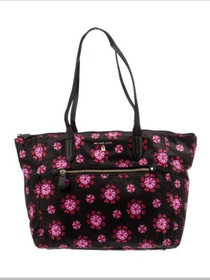 Michael Kors Kelsey Floral Printed Nylon Satchel Lined Tote  display picture 3