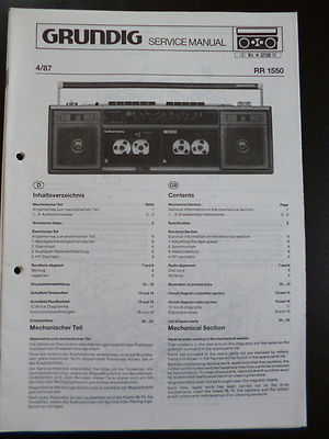 Original Service Manual  Grundig RR 1550