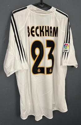 MENS FC REAL MADRID 2003/2004 DAVID BECKHAM SOCCER FOOTBALL SHIRT