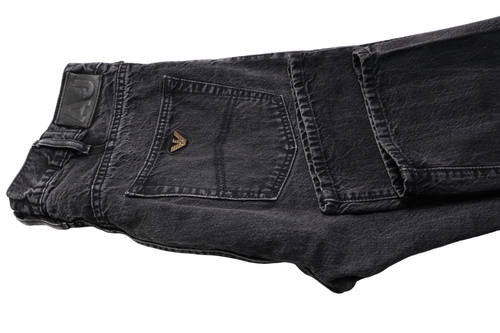 ARMANI JEANS Jeans Men's W33 Regular Fit Pockets Zip Fly Logo Black - Picture 5 of 7