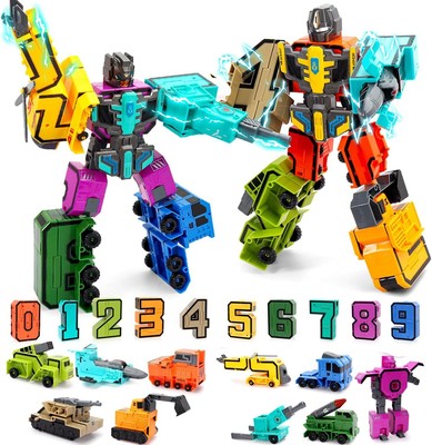Number Robot Blocks Toys for Kids, Bots Transformers Preschool... 