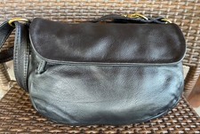 Sas New Black Pebbled Leather Classic Saddle Bag Crossbody Handcrafted Usa $292