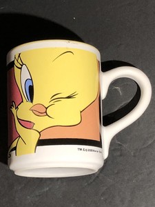 Yellow Looney Tunes Tweety Face Travel Mug