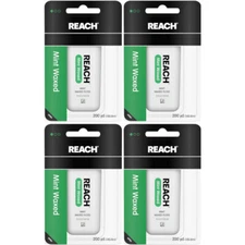 4 Pack Reach Mint Waxed Dental Floss - 200 yard Each
