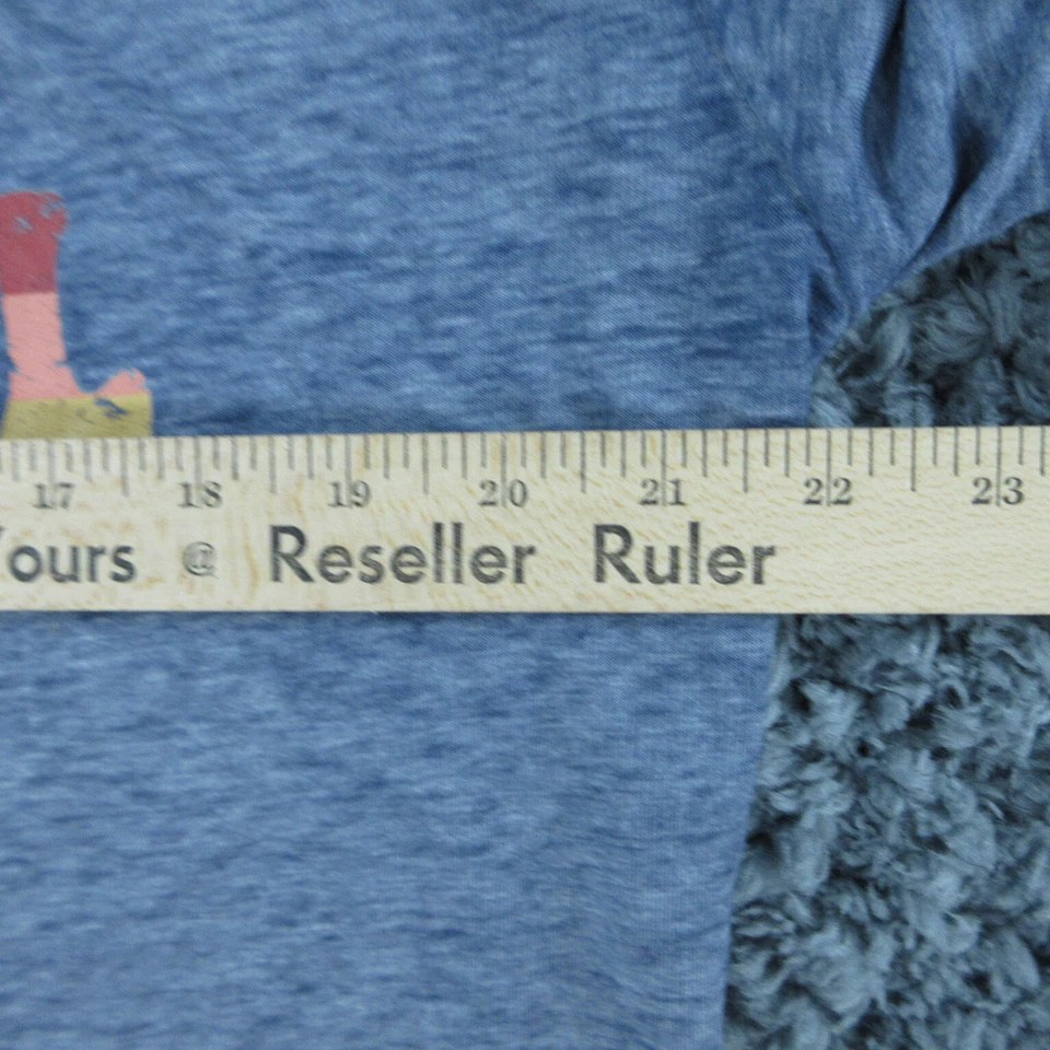 C&C California 衬衫女式中号蓝色图案 T 恤 Tropicool 长袖连帽 — 第 4/4 张图片