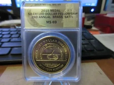 2015 2nd SCD Fellowship Get Together Medal / Daniel Carr Brass ANACS MS 69 