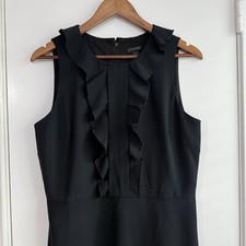 Ann Taylor Ruffle Skater Dress Stretch Career Office Wednesday Adam Whimsy 10