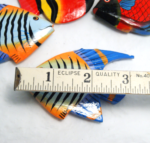 23 Hand Carved Wood Tropical Fish Wooden Ornaments Nautical Painted Decor READ - Picture 7 of 19
