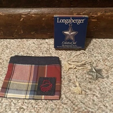Longaberger Collectors Club 2001 Whistle Stop Tie On NIB #73954 & Coin Purse