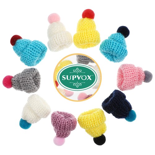 10 Pcs Eierwärmer Strick Haube Puppe Mini Wollmützen Mini-Strickmützen Grün - Bild 11 von 12