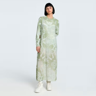 PUMA DARE TO Mesh Column Women's Relaxed Fit Dress (Pistachio Green-AOP)