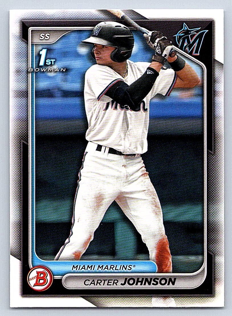 CARTER JOHNSON  MARLINS  RC 1st card   2024 BOWMAN DRAFT #BD-12