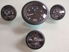 Inboard 4 Gauge Set 69726p Tachometer Volmeter Oil Pressure Water Temp Eclipse