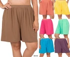 1X 2X 3X Women's Shorts Plus Size with Pockets Elastic Waist Relaxed Fit