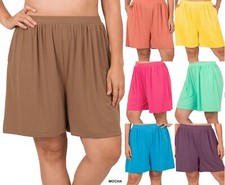 1X 2X 3X Women's Shorts Plus Size with Pockets Elastic Waist Relaxed Fit