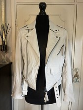 Club Monaco Stone Colour Biker Jacket Size Medium