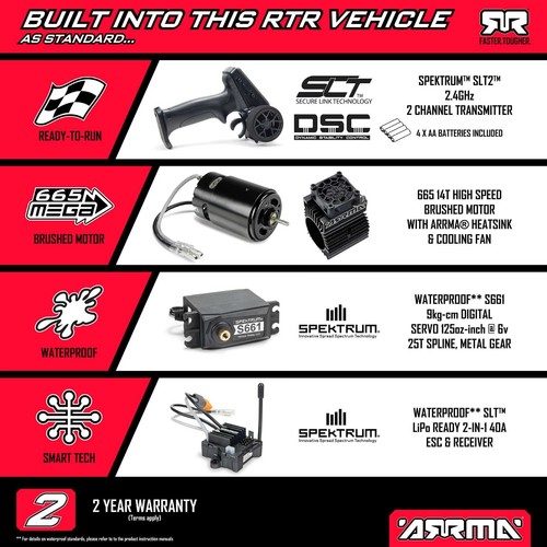 Arrma Typhon Mega 665 1/8 4WD Electric Buggy (Blue) ARA4206V4T1 - Picture 23 of 24