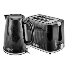 1.7L 3000 W Cordless Electric Kettle 900W 2 Slice Bread Toaster Combo Set Black
