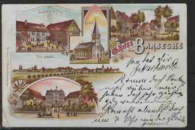 AD697) AK Ansichtskarte Litho Gruss aus Barbecke , u.a. GASTHOF FRICKE / Heerstr