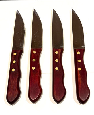 Tramontina Porterhouse Stainless Steel Steak Knife 12 total Serrated Wood Handle