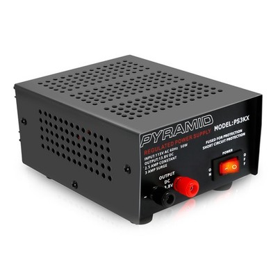 Universal Compact Bench Power Supply - 2.5 Amp Linear Regulated Black