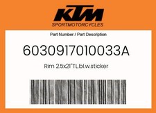 KTM Genuine Rim 2.5X21''Tl.Bl.W.Sticker - 6030917010033A